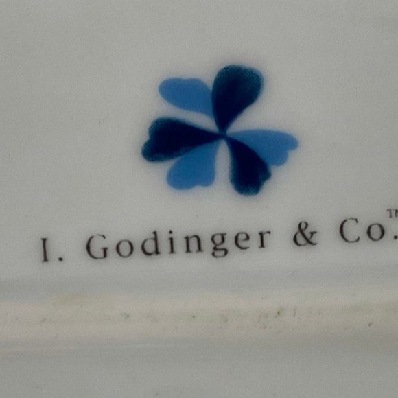 Blue/White/Gold China Rectangular Bread Serving Tray - Picture 3 of 3